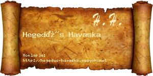 Hegedűs Havaska névjegykártya